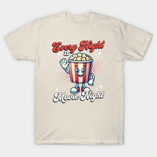 Popcorn Mascot 🍿 "Every Night is Movie Night" T-Shirt